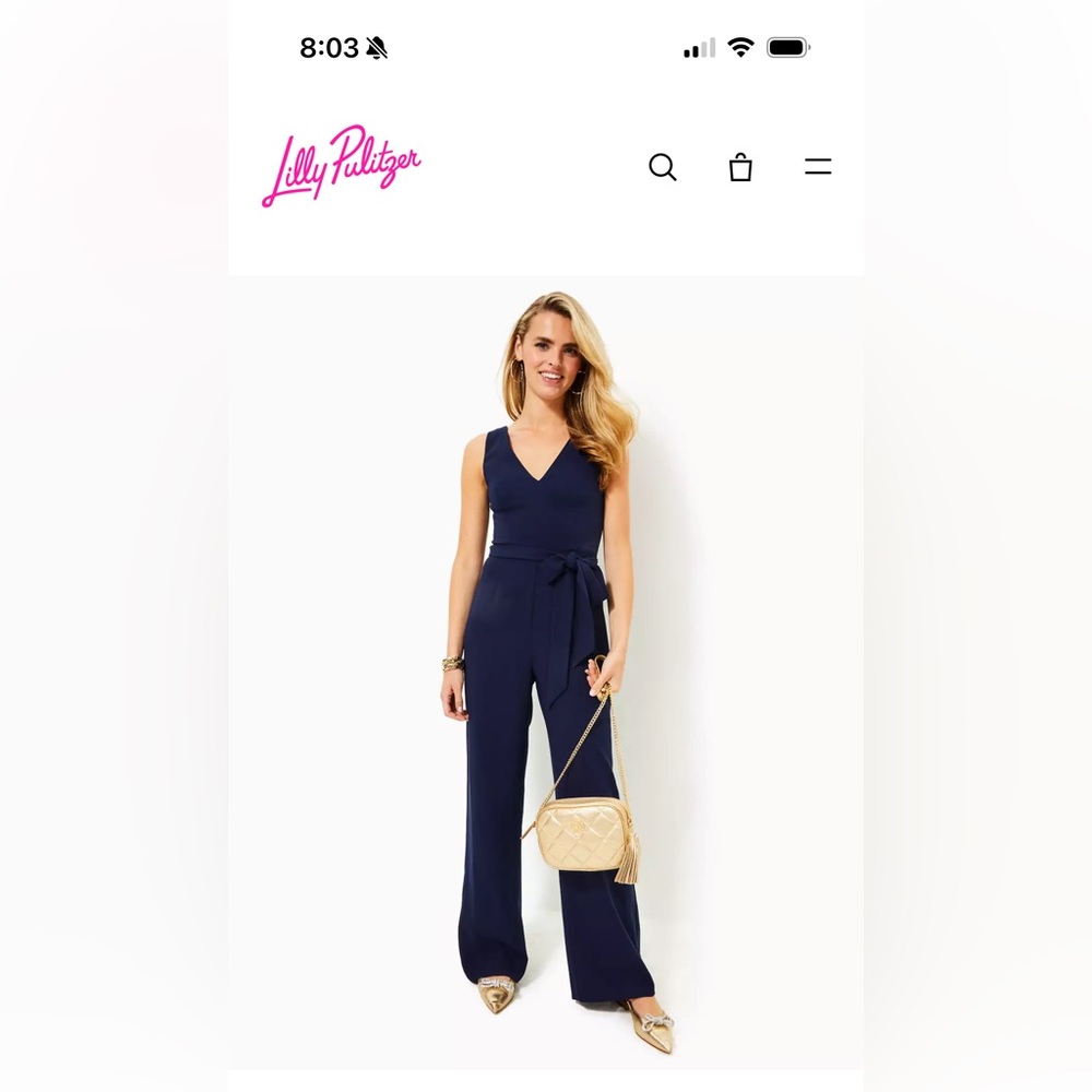 NWT! Lilly Pulitzer Jannah Jumpsuit True Navy size 2